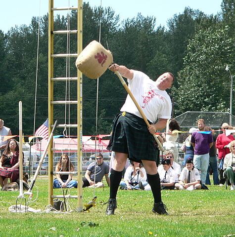 Sheaf Toss at Highland Games